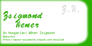 zsigmond wener business card