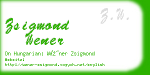 zsigmond wener business card